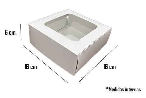 Caja con ventana 16 x 16 x 6